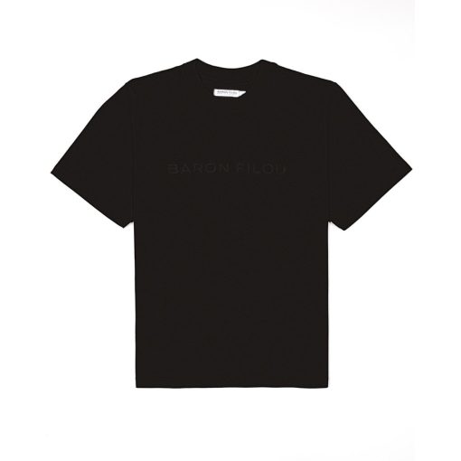 Organic Oversized T-Shirt with Front Lettering - Black