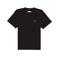 Organic Oversized T-Shirt red BF logo - Black