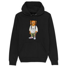 Organic Embroidered Hoodie Filou II. - Black