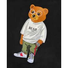 Organic Embroidered Hoodie Filou II. - Black