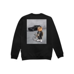   FW24 Organic Oversized Pullover Poster Backprint, Filou LXXXIV. - Black