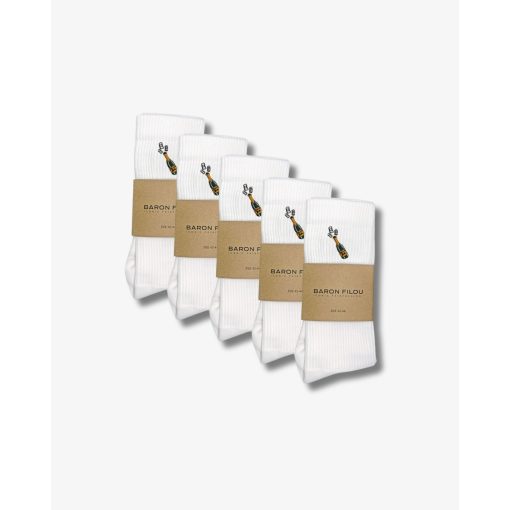 FW24 5-Pack Sport Socks, Champagne -  White