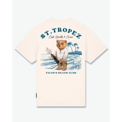   SS25 Oversized Backprint T-Shirt, Filou CXIV. ST.TROPEZ - Pearl White