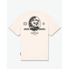   SS25 Oversized Backprint T-Shirt, Credit Card Logo - Pearl White