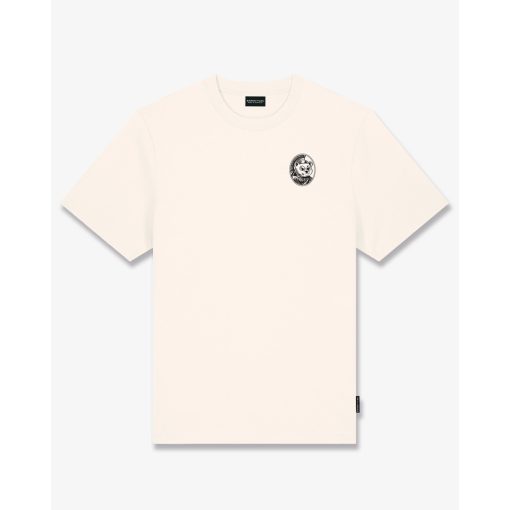 SS25 Oversized Backprint T-Shirt, Credit Card Logo - Pearl White