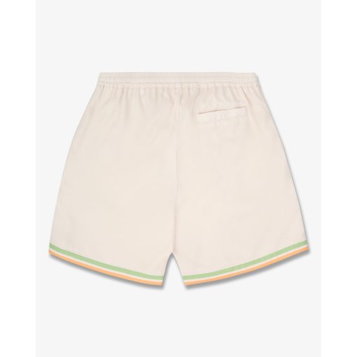 SS25 Shorts with Stripes -  Pearl White