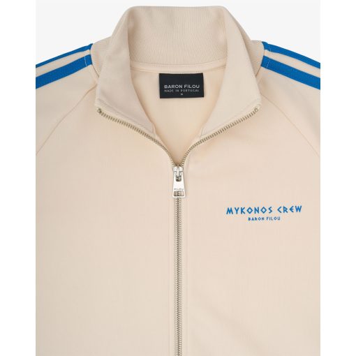 SS25 Tracksuit Jacket with Stripes, Mykonos Crew - Pearl White