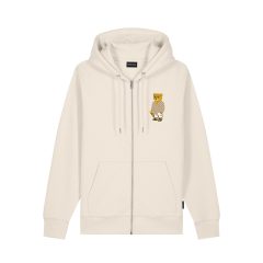 SS25 Embroidered Zip Hoodie Filou CXVIII. - Pearl White