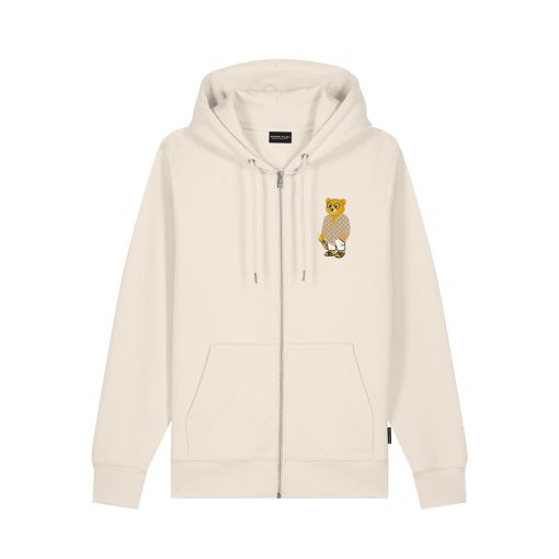 SS25 Embroidered Zip Hoodie Filou CXVIII. - Pearl White
