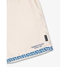 SS25 Shorts with Greek Pattern - Pearl White