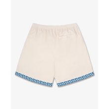 SS25 Shorts with Greek Pattern - Pearl White