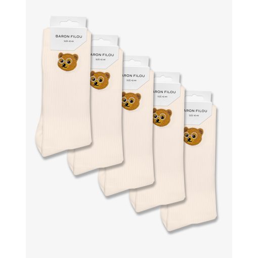 SS25 5-Pack Baron Filou Socks - Pearl White