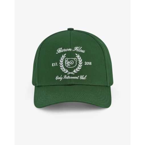 FW25 Embroidered Cotton Cap Early Retirement Club - Green