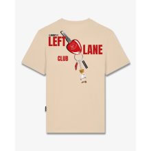 FW25 T-Shirt Backprint LEFT LANE CLUB - Sand Brown