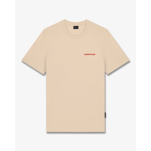 FW25 T-Shirt Backprint LEFT LANE CLUB - Sand Brown