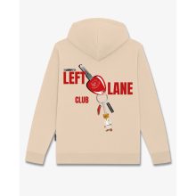 FW25 Hoodie Backprint LEFT LANE CLUB - Sand Brown
