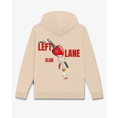 FW25 Hoodie Backprint LEFT LANE CLUB - Sand Brown