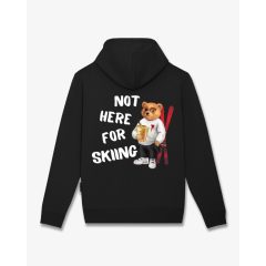 Backprint Hoodie Filou CXXXV. NOT HERE FOR SKIING - Black