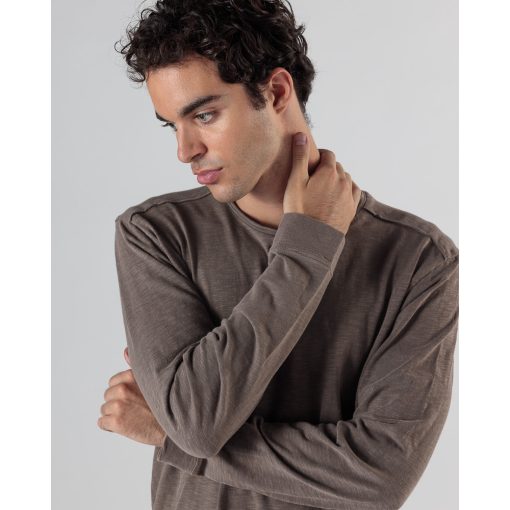 DEVERGO Férfi hosszú ujjú póló - Brown