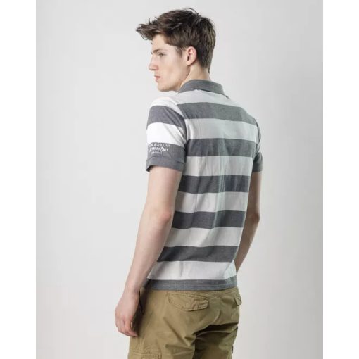 DEVERGO Férfi rövid ujjú galléros póló - Grey