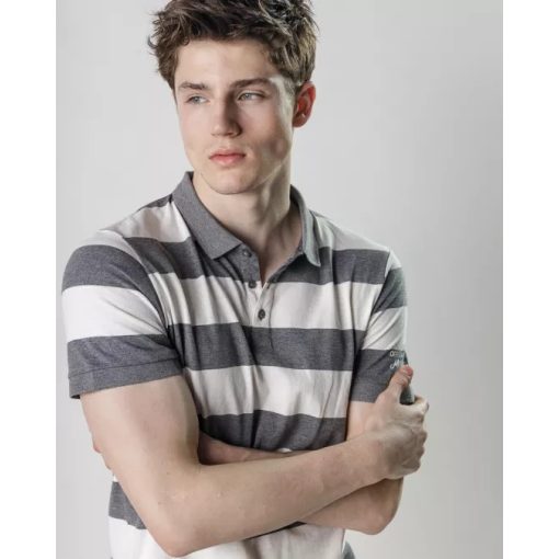 DEVERGO Férfi rövid ujjú galléros póló - Grey