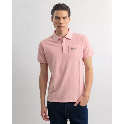 DEVERGO Férfi rövid ujjú galléros póló - Pink