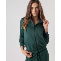 DEVERGO NŐI cipzáras pulóver - Green