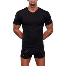 J.Press Alsópóló Férfiaknak V-Nyakú Rövid Ujjú - Black