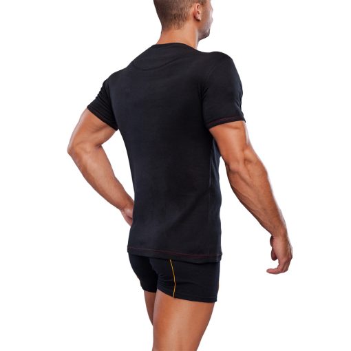 J.Press Alsópóló Férfiaknak V-Nyakú Rövid Ujjú - Black