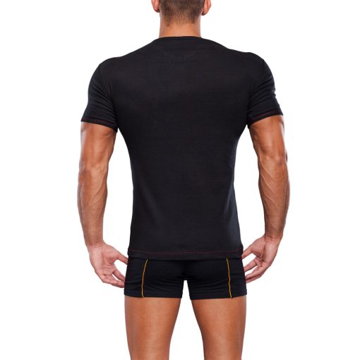 J.Press Alsópóló Férfiaknak V-Nyakú Rövid Ujjú - Black