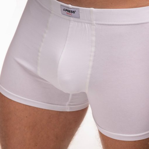 J.PRESS BASIC - bevarrt gumis pamut boxer - White