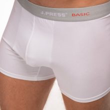 J.PRESS BASIC - bevarrt gumis pamut boxer - White