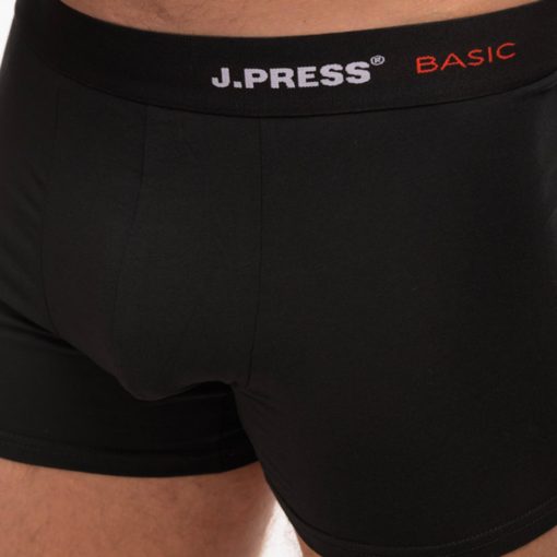 J.PRESS BASIC - bevarrt gumis pamut boxer - Black
