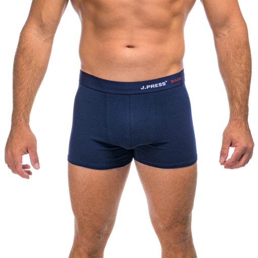 J.PRESS BASIC - bevarrt gumis pamut boxer - Navy