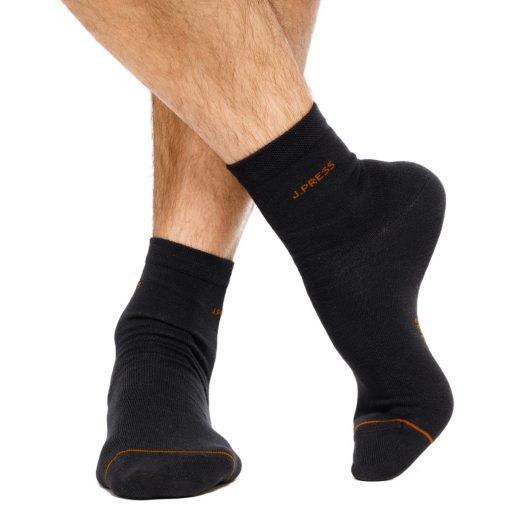 J.PRESS rövidített szárú férfi zokni  - Black/Orange