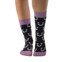 J. Press FUNNY Socks - női mintás pamut zokni - Navy/Purple