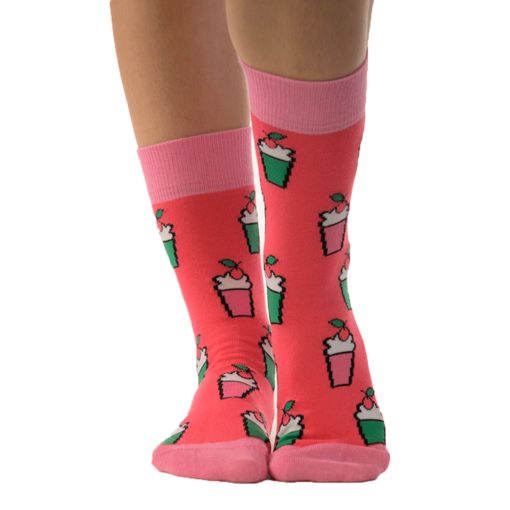 J. Press FUNNY Socks - női mintás pamut zokni - Pink