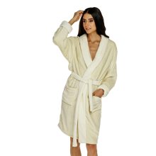 J.Press női sálgalléros köntös - Beige/Cream
