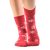 J. Press Karácsonyi mintás unisex plüss zokni - Red