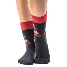 J. Press Karácsonyi mintás unisex plüss zokni - Navy