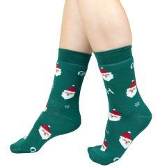 J. Press Karácsonyi mintás unisex plüss zokni - Green