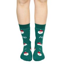 J. Press Karácsonyi mintás unisex plüss zokni - Green