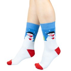 J. Press Karácsonyi mintás unisex plüss zokni - White