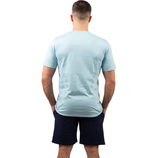 J.Press Férfi Rövid Pizsama Szett V Nyakú Világoskék Egyszínű Felsővel - Light Blue