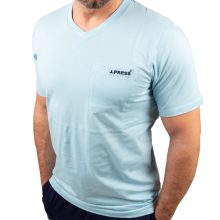 J.Press Férfi Rövid Pizsama Szett V Nyakú Világoskék Egyszínű Felsővel - Light Blue