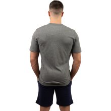 J.Press Férfi Rövid Pizsama Szett Gombos Nyakú Szürke Egyszínű Felsővel Sötétkék Alsóval - Grey