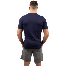 J.Press Férfi Rövid Pizsama Szett Kerek Nyakú Sötétkék Egyszínű Felsővel Szürke Alsóval - Navy