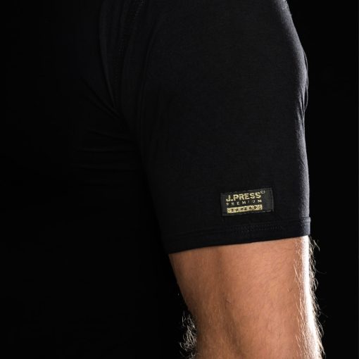 J.Press PRÉMIUM - kerek nyakú bambusz póló - Black