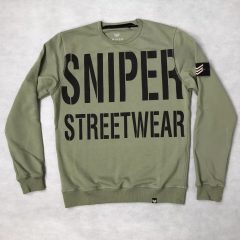 All Over Crew Neck - olive/black