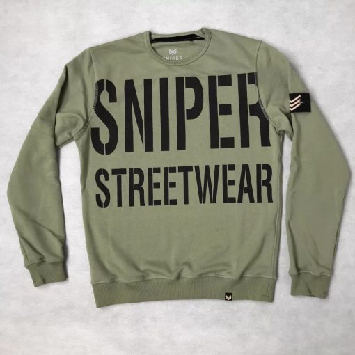 All Over Crew Neck - olive/black